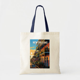 Bolsa Tote Nova Orleans Louisiana Viagem Arte Vintage