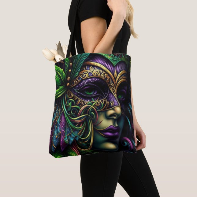 Bolsa Tote Nova Orleans Mardi Gras Abstrato Art (Close Up)