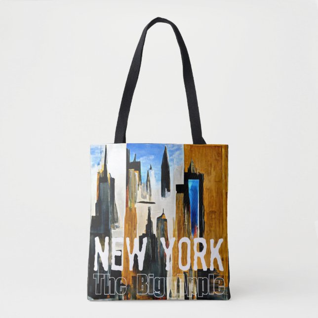 Bolsa Tote Nova York - A Grande Pintura Abstrato Apple (Frente)