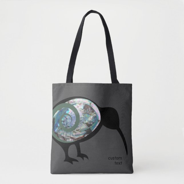 BOLSA TOTE NOVA ZEALAND KIWI BIRD PAUA BLACEN VERDE FERN KORU (Frente)