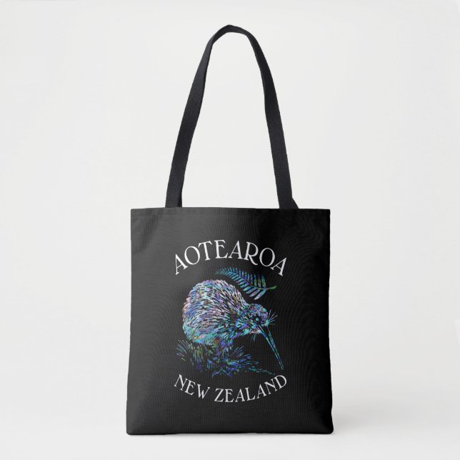 BOLSA TOTE NOVA ZEALAND KIWI E FERN PAUA (Frente)