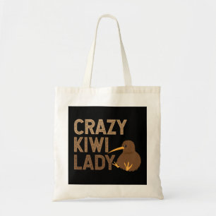 Bolsa Tote Nova Zelândia Crazy Kiwi Lady Funny Idea