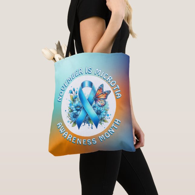 Bolsa Tote Novembro é o Mês e Dia de Conscientização sobre Mi (Close Up)