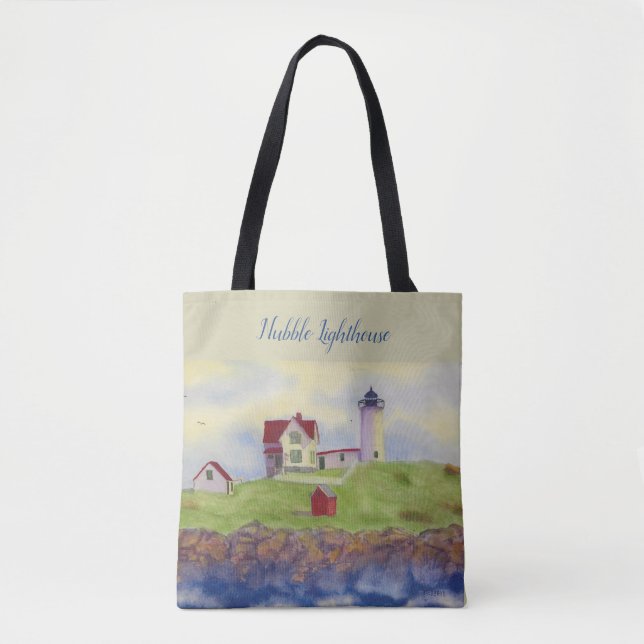 Bolsa Tote Nubble Lighthouse Maine, Cape Neddick, York Maine (Frente)