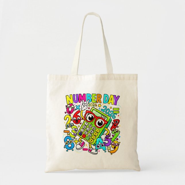 Bolsa Tote Number Day Tote Bag | Colourful Maths Numbers (Frente)