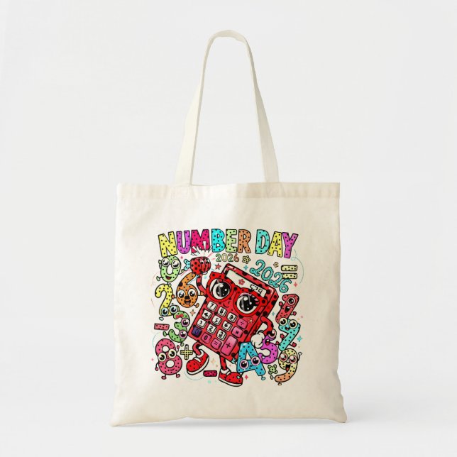 Bolsa Tote Number Day Tote Bag | Fun Maths Numbers (Frente)