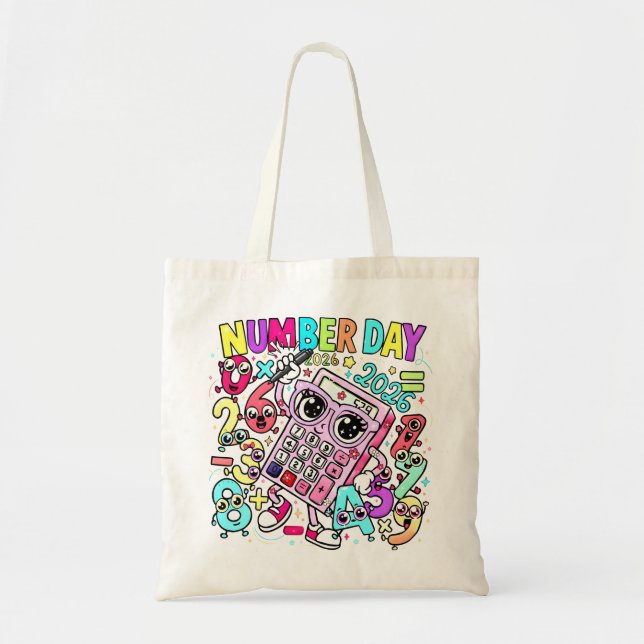 Bolsa Tote Number Day Tote Bag | Fun Maths Numbers (Frente)