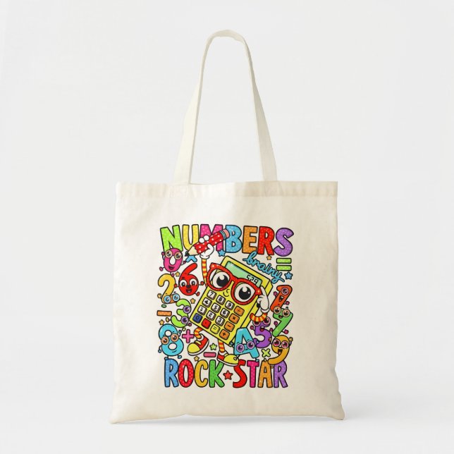 Bolsa Tote Number Day Tote Bag | Maths Numbers Rock Star (Frente)