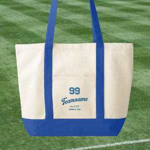 Bolsa Tote Número de jogador personalizado do BlueBaseball Cl