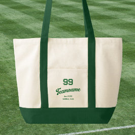 Bolsa Tote Número do jogador personalizado do baseball verde 