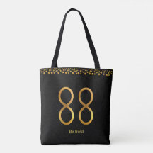 Número Dourado 88 & Confete Dourado em Preto