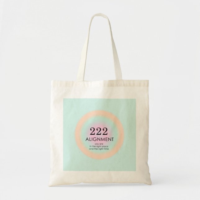 Bolsa Tote Números de anjo Numerologia 222 Motivação de alinh (Frente)
