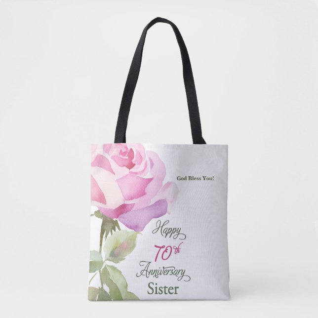 Bolsa Tote Nun 70th Anniversary Sister Jubilee Pink Rose (Frente)