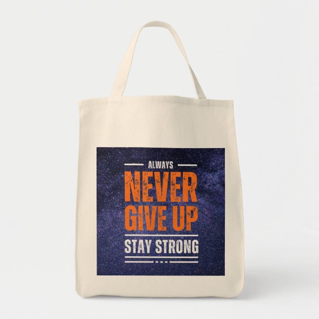 Bolsa Tote "Nunca Desistir: Edição Cósmica" (Frente)