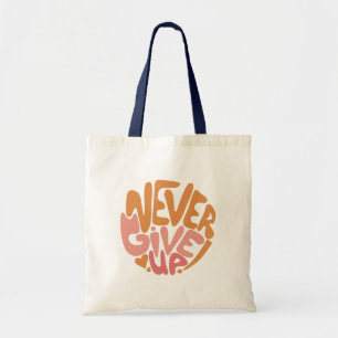 Bolsa Tote Nunca desistir - Motivação Diária Rosa e Laranja