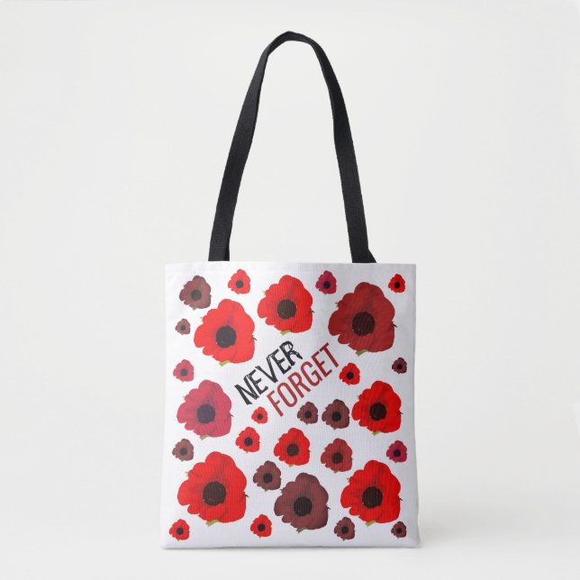 Bolsa Tote Nunca Esqueça, Poppy Flower (Frente)