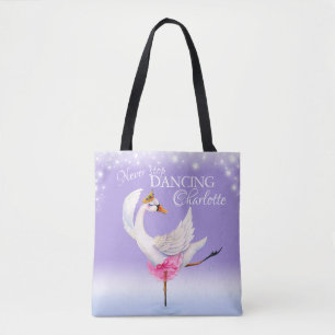 Bolsa Tote Nunca pare de dançar o saco roxo da arte da cisne