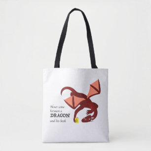 Bolsa Tote Nunca se intrometa entre um dragão e seu livro