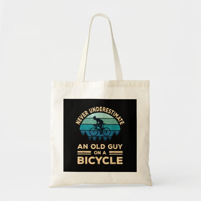 Bolsa Tote Nunca Subestime Uma Cara Velha Numa Bicicleta Engr (Frente)