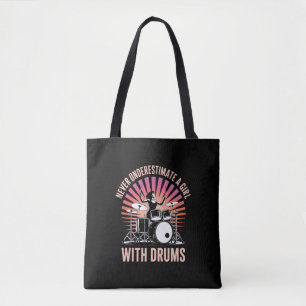 Bolsa Tote Nunca Subestime uma Garota Baterista Feminina Tamb