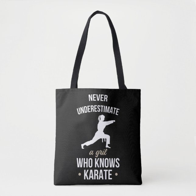Bolsa Tote Nunca Subestime Uma Garota Que Conhece Karate Mart (Frente)
