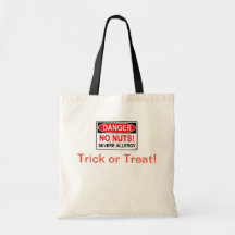 Nut Allergy Awarness Trick ou Treat bag Personaliz