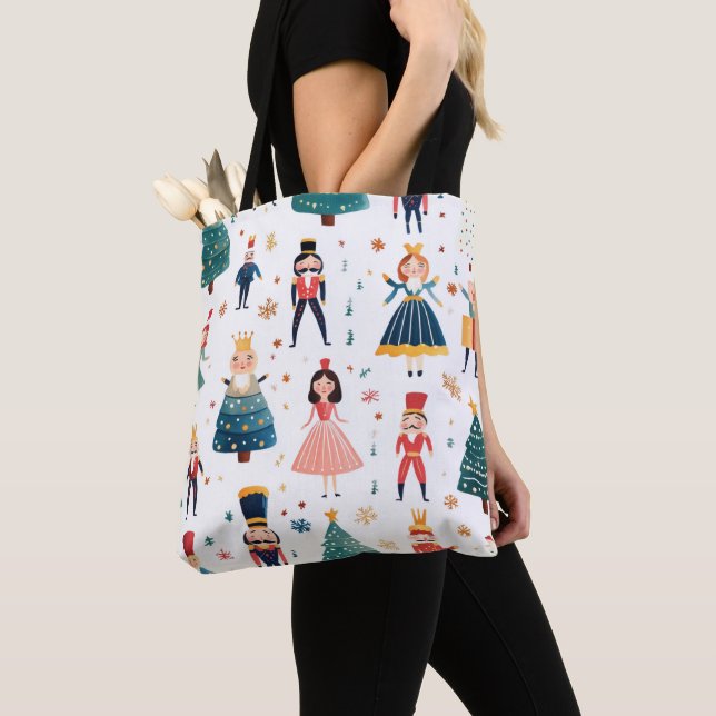 Bolsa Tote  Nutcracker Ballet Christmas Seamless Pattern  (Close Up)