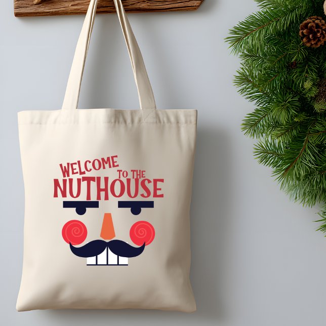 Bolsa Tote Nuthouse Engraçado Feriado de Natal (Criador carregado)