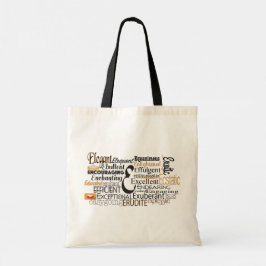 Bolsa Tote Nuvem Adjetiva do Word começando com a letra E