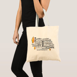 Bolsa Tote Nuvem Adjetiva do Word começando com a letra I