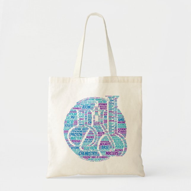 Bolsa Tote Nuvem da palavra da química (Frente)