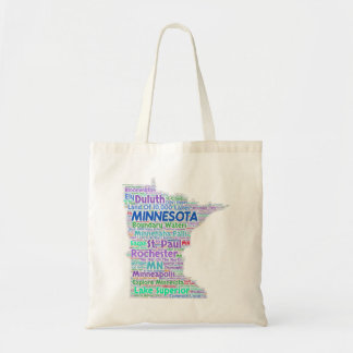 Bolsa Tote Nuvem da palavra de Minnesota