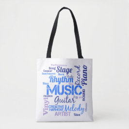 Bolsa Tote Nuvem de Palavras Amante de Música Músico 