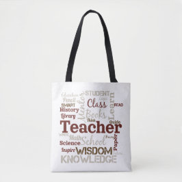 Bolsa Tote Nuvem de Palavras de Professor