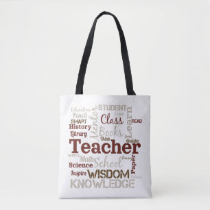 Bolsa Tote Nuvem de Palavras de Professor