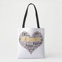 Bolsa Tote Nuvem de Palavras do Dispatcher 911