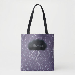 Bolsa Tote Nuvem e Chuva Personalizada do Dia de Tempestade