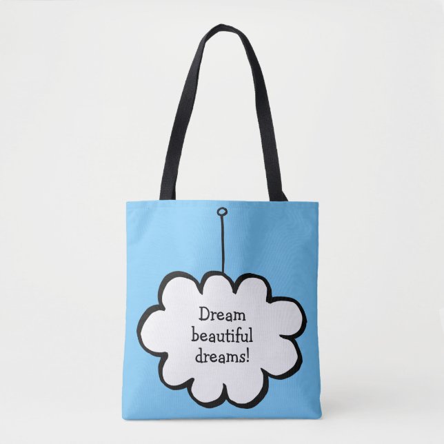 Bolsa Tote Nuvem Personalizada numa Corda (Frente)