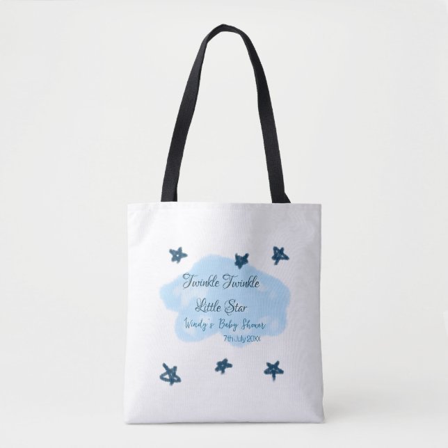 Bolsa Tote Nuvens azuis brilham Twinkle Pequena Exibição de B (Frente)