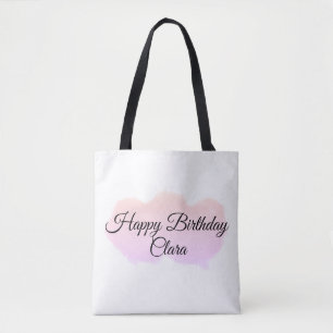 Bolsa Tote Nuvens cor-de-laranja cor-de-rosa pastel feliz ani