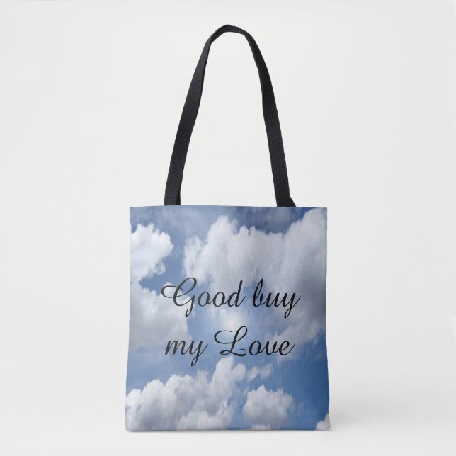 Bolsa Tote Nuvens do Céu Azul I + seu texto e ideias (Frente)