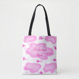Bolsa Tote nuvens rosa estrelas pastel dama de honra feminino