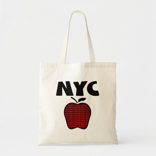 Bolsa Tote NYC - Apple grande com todas as 5 cidades (Frente)