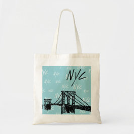 Bolsa Tote nyc vibes tote bag (ciano)