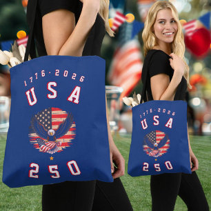 Bolsa Tote O 250º Aniversário da América EUA 250 1776 2026