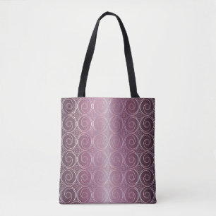 Bolsa Tote O abstrato circunda o teste padrão roxo japonês