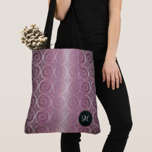 Bolsa Tote O abstrato circunda o teste padrão roxo japonês