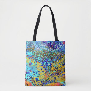 Bolsa Tote O acrílico do Fizz de turquesa derrama por todo o