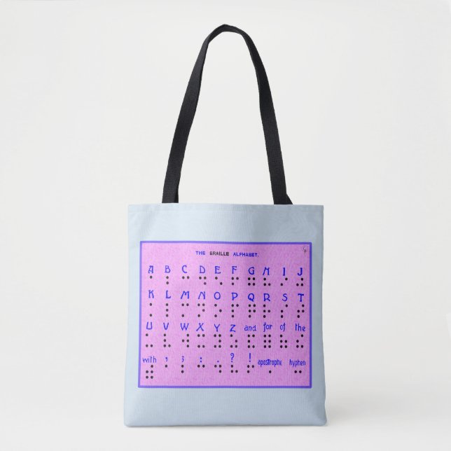 Bolsa Tote O alfabeto de Braille (Frente)
