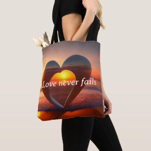 Bolsa Tote O Amor De Saco Médio Nunca Falha.